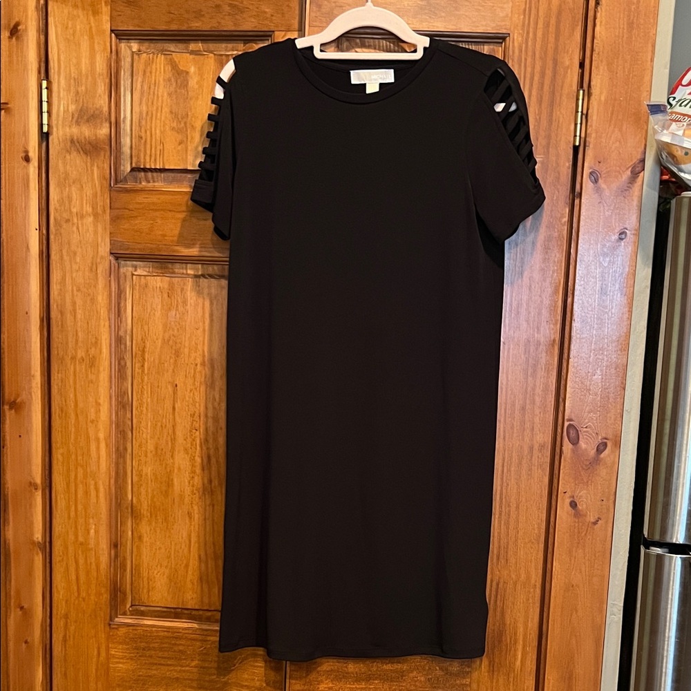 Michael Kors Black Mini Dress with Cut-Out Sleeves